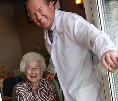 Doctor Gerry with patient